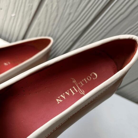 Vintage 90s Cole Haan Loafers 9 Cream Tan Penny Shoes NWOB - Picture 8 of 15